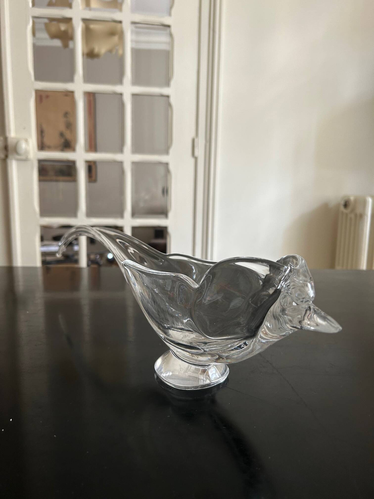 large crystal bird bowl