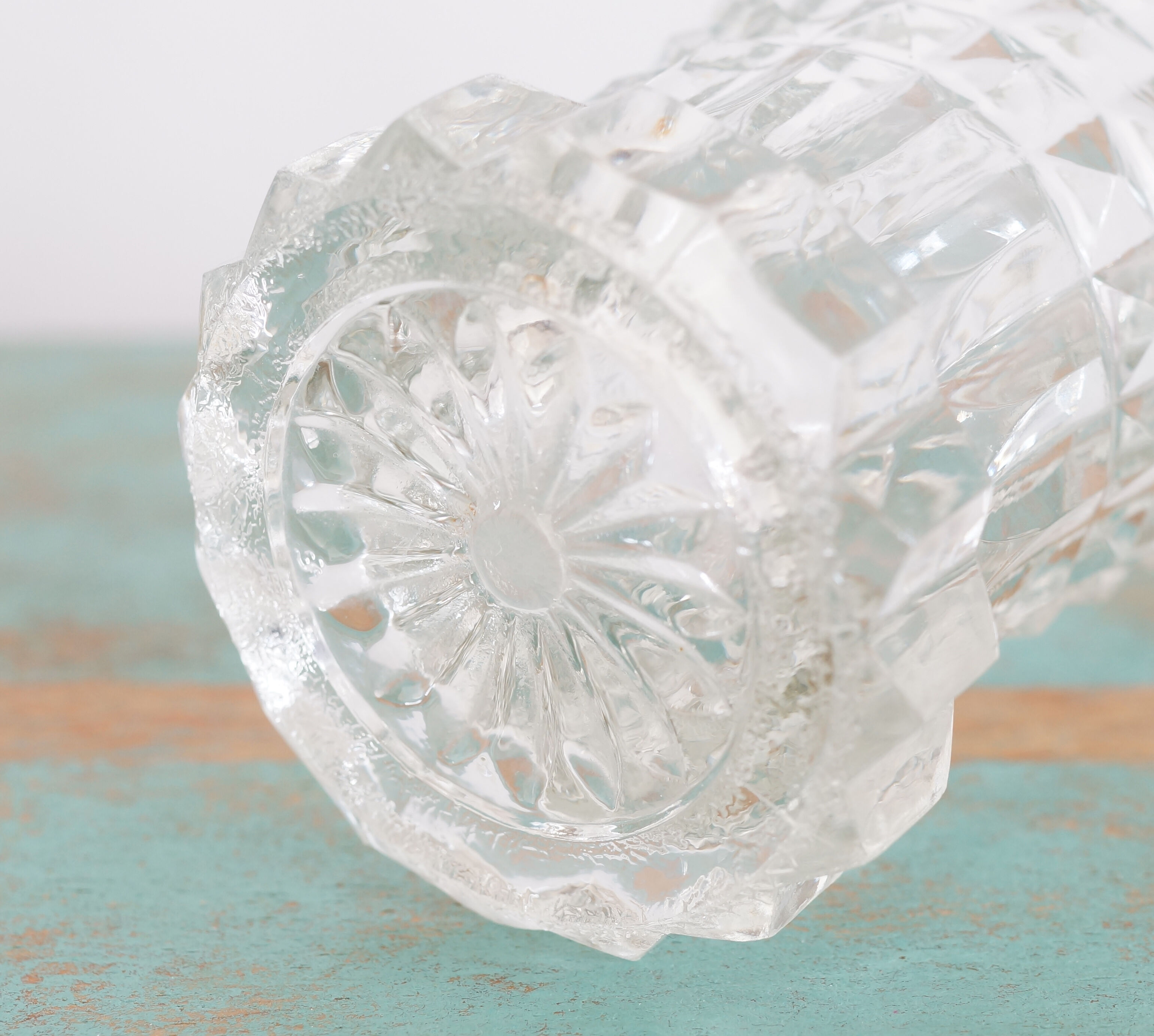 Vintage molded glass vase 50s