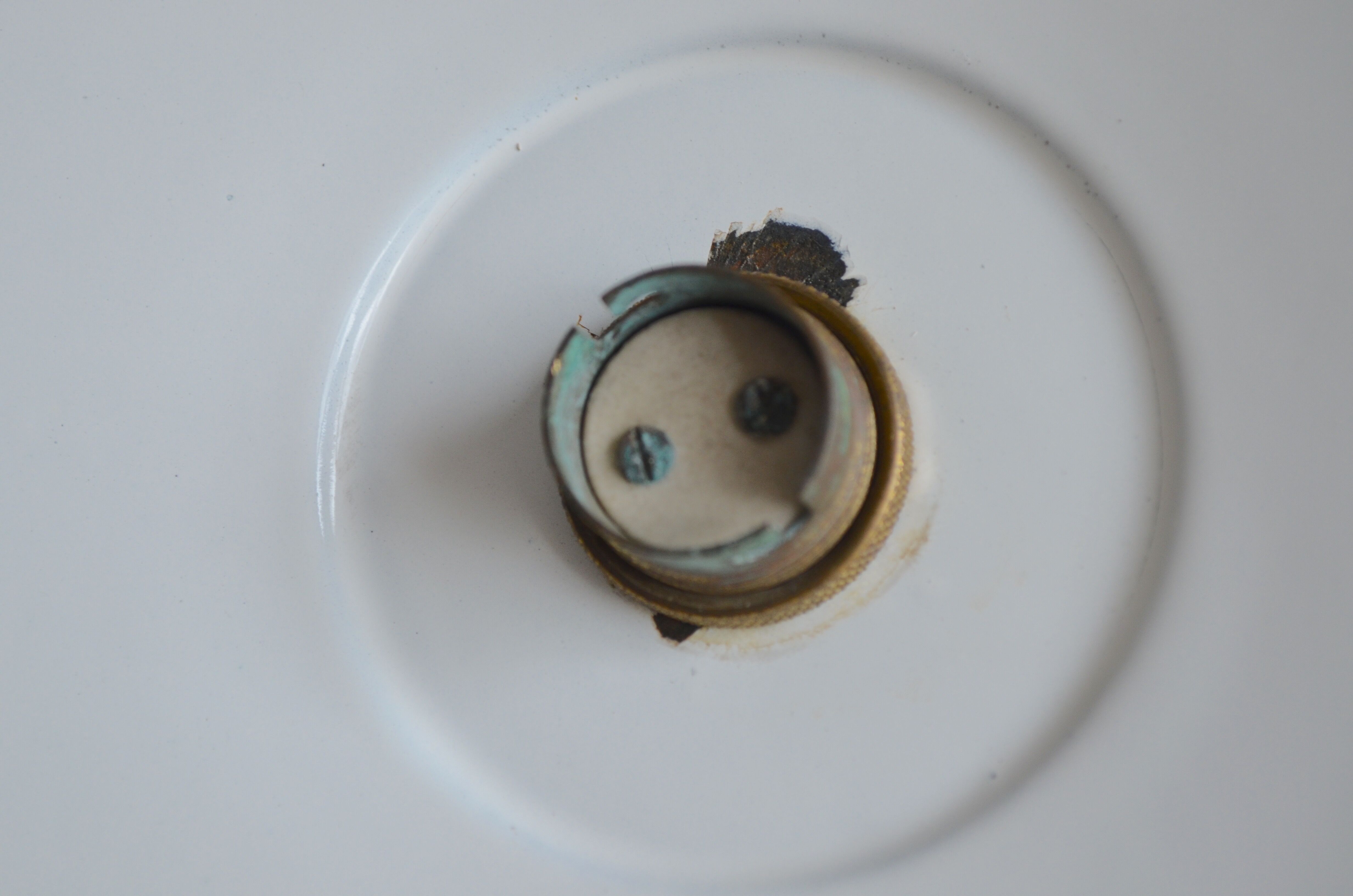 Hanging lamps in black enamelled plate