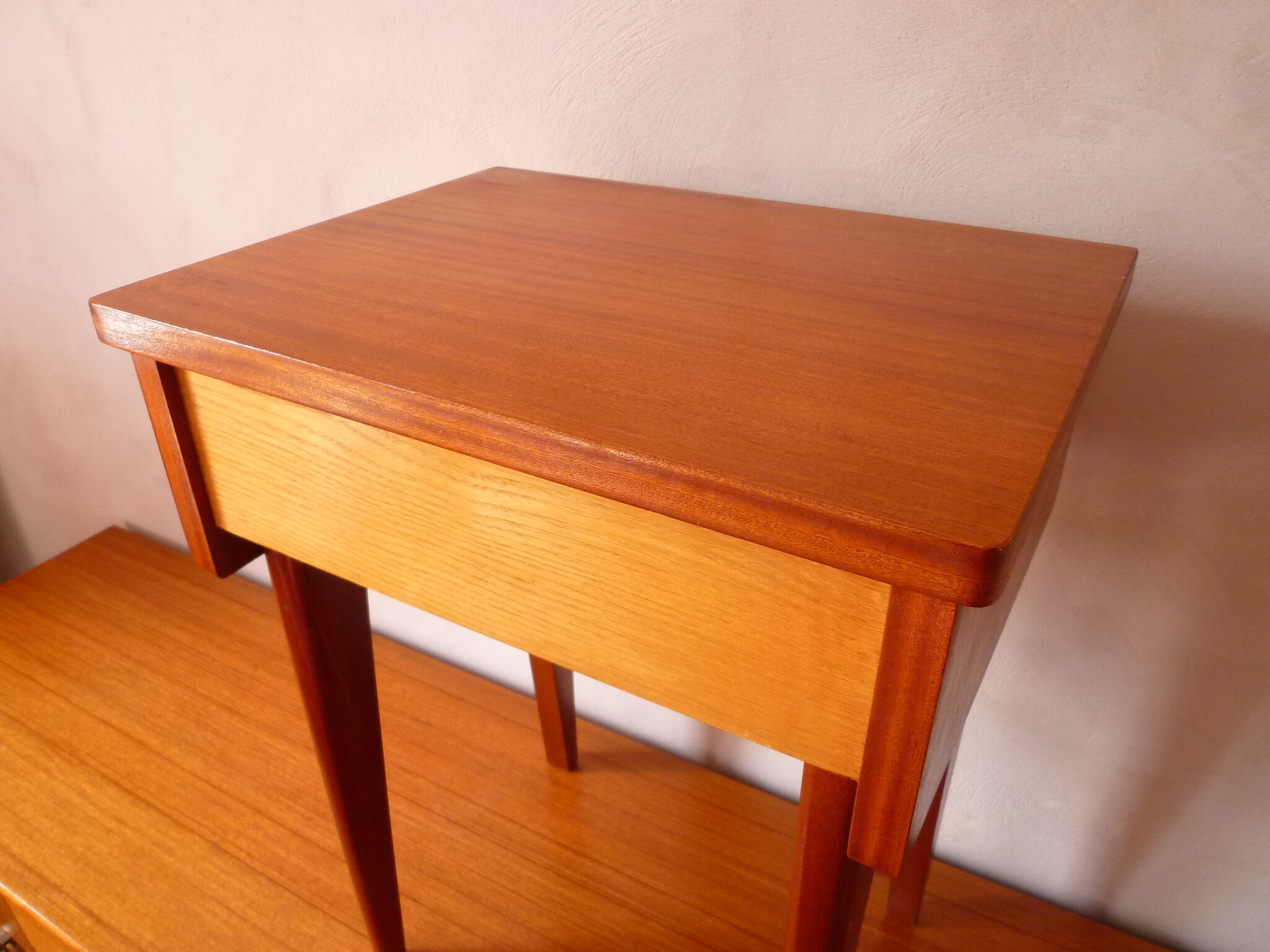 Scandinavian wooden bedside table