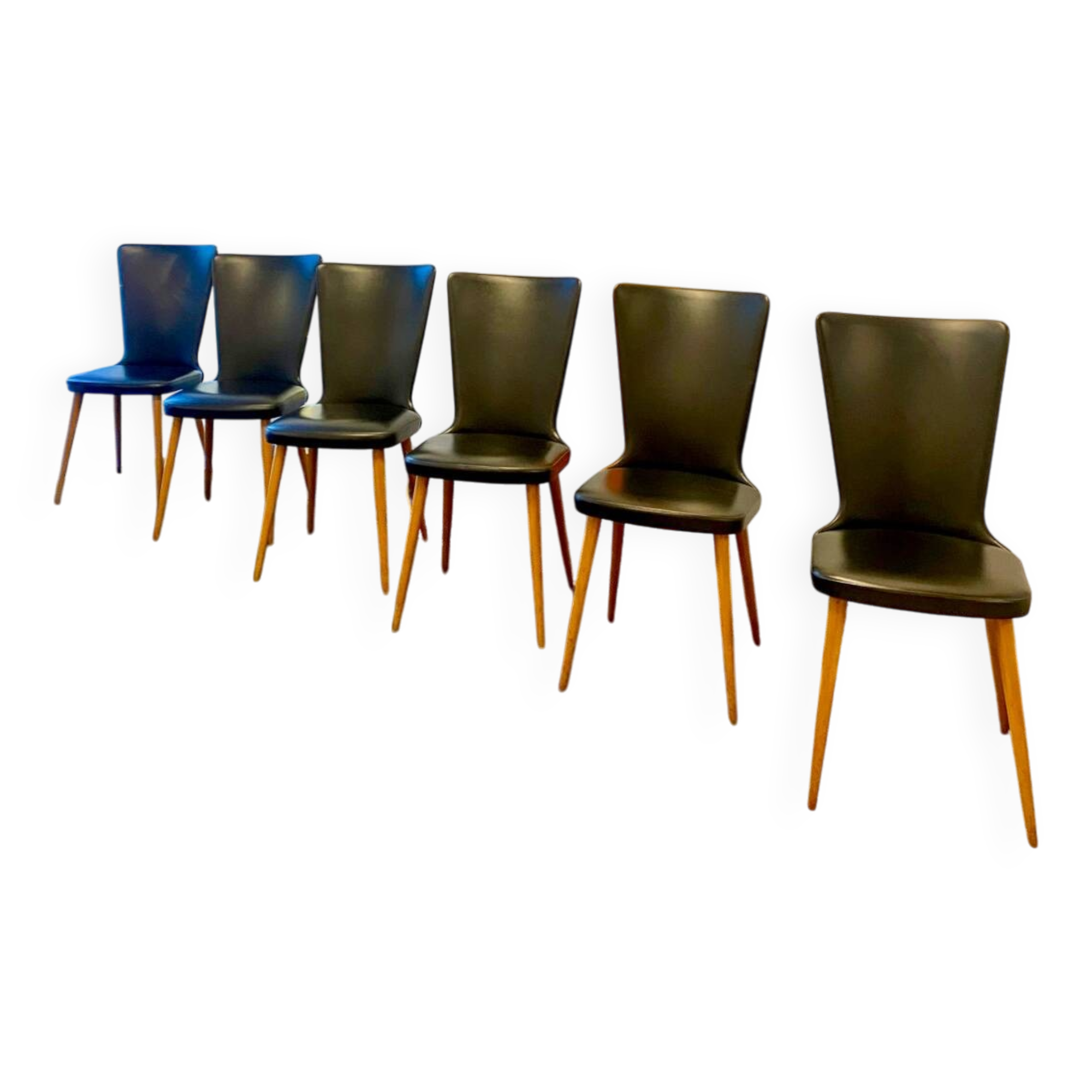 Set of 6 Essor chairs by Baumann 1960