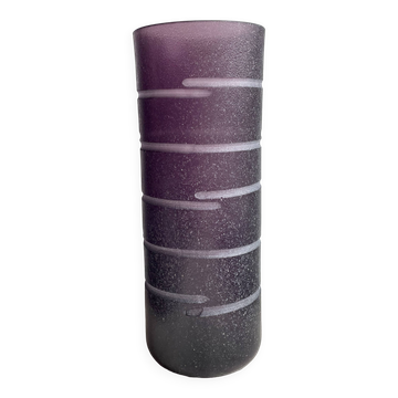 Barbini Murano Purple Vase - Vintage Signed