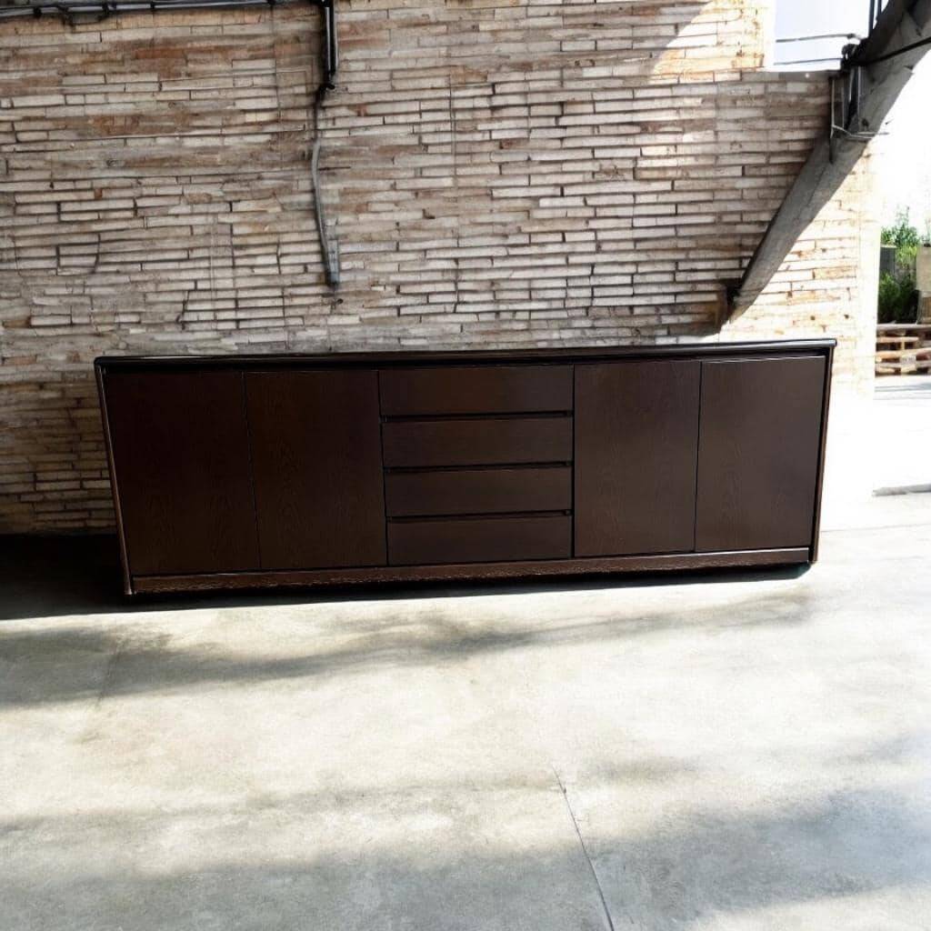 Minimalist vintage dark wood sideboard