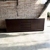 Minimalist vintage dark wood sideboard
