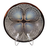 Rare Art Deco opalescent glass bowl with geometric shell motif by Lalique