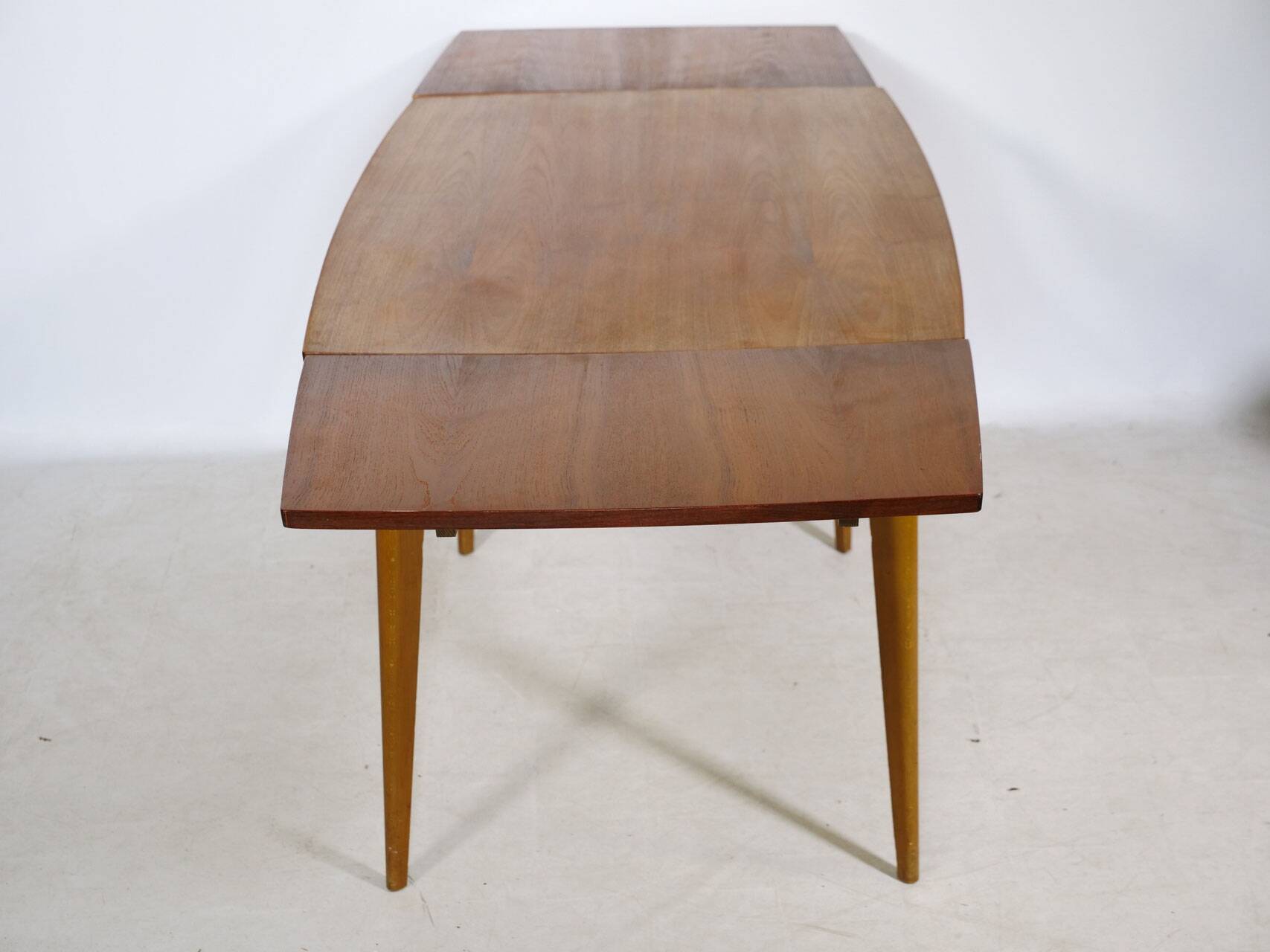 Double-extendable vintage mid-century teak dining table, 1960s