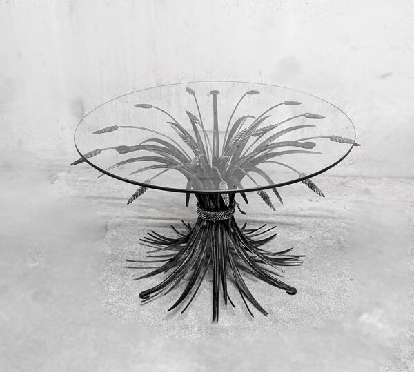 Table basse aux épis de blé, ''Coco Chanel'' par Goossens, Circa 1970