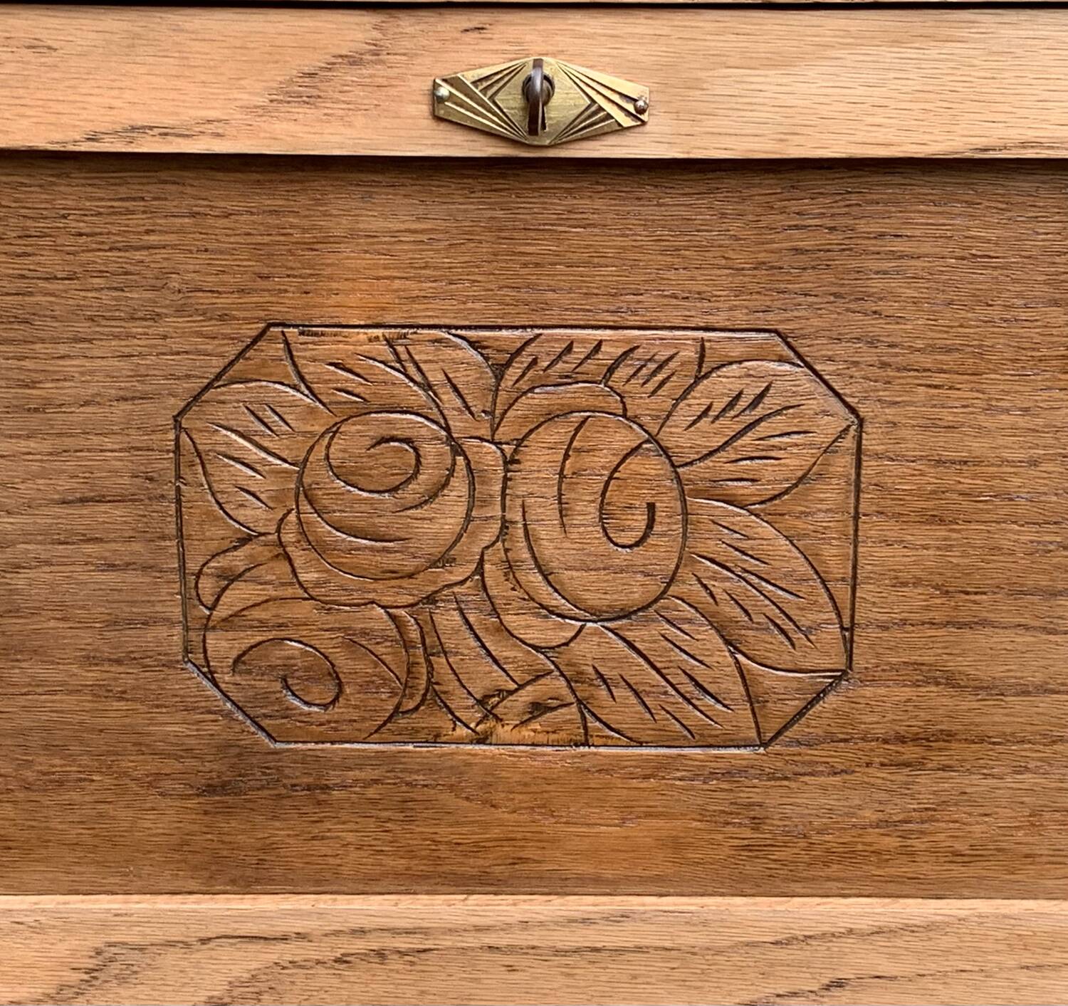 Parisian art deco sideboard in raw oak 1930