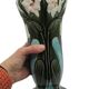Vase barbotine Art-Nouveau décor fleurs d'Iris
