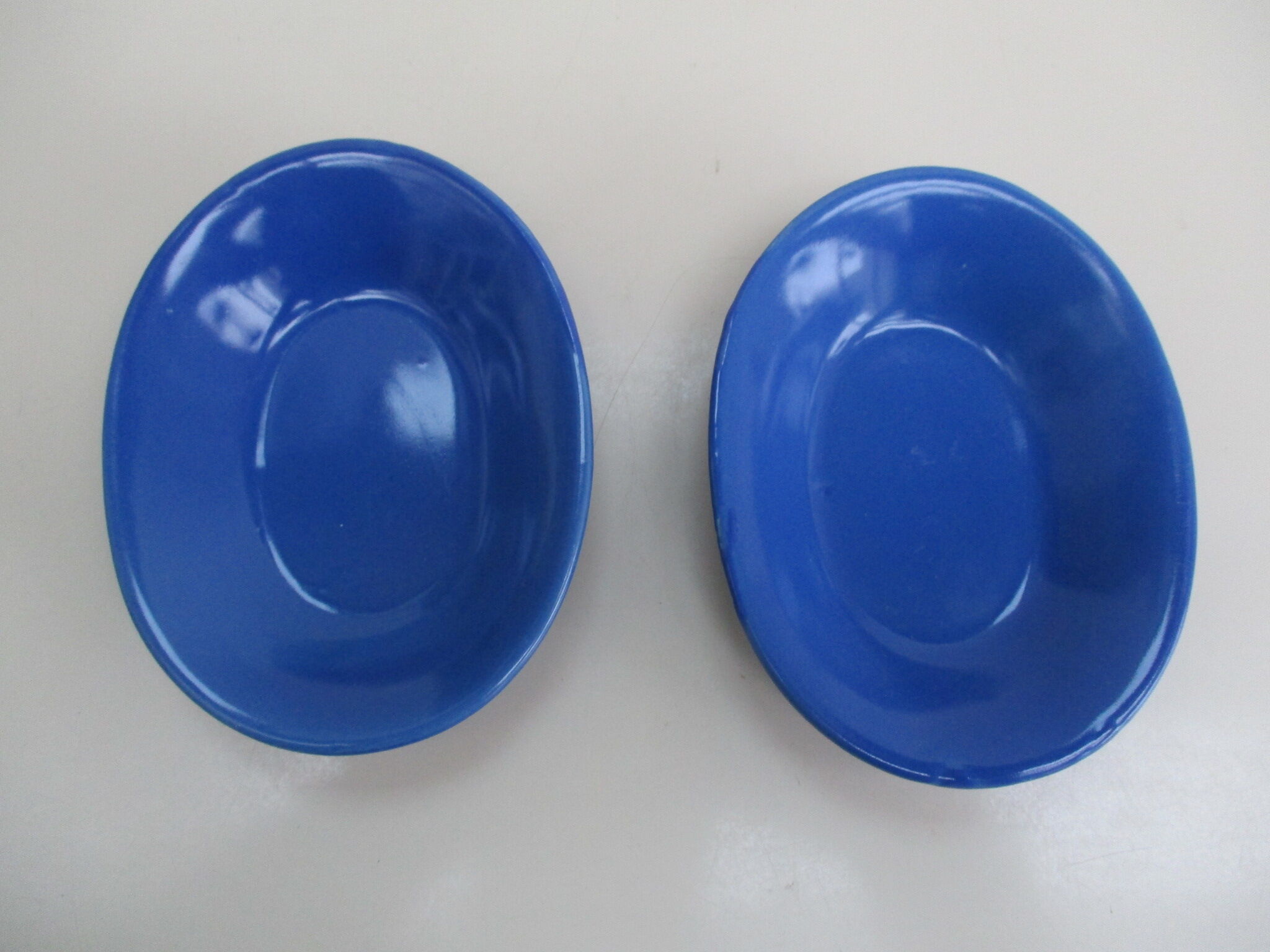 Six Blue Ceramic Cups