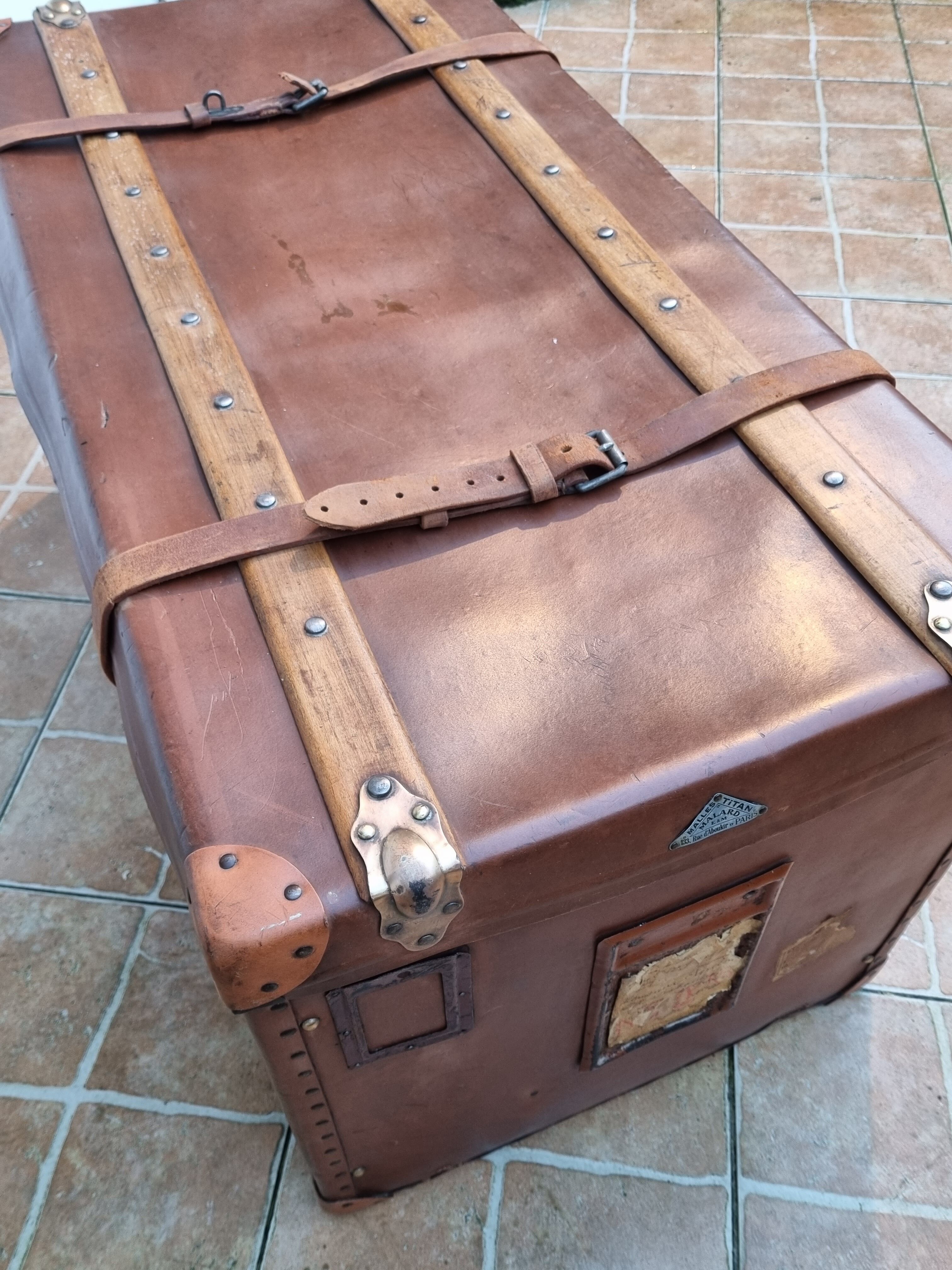 Travel trunk "titan" e&m malard, paris, 30-40s, 100 cm
