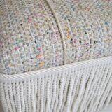 Pouf repose pieds tweed