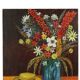 Flowers with Hat Still Life Painting Signed 60x50cm