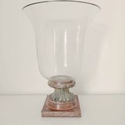 Metal foot glass vase