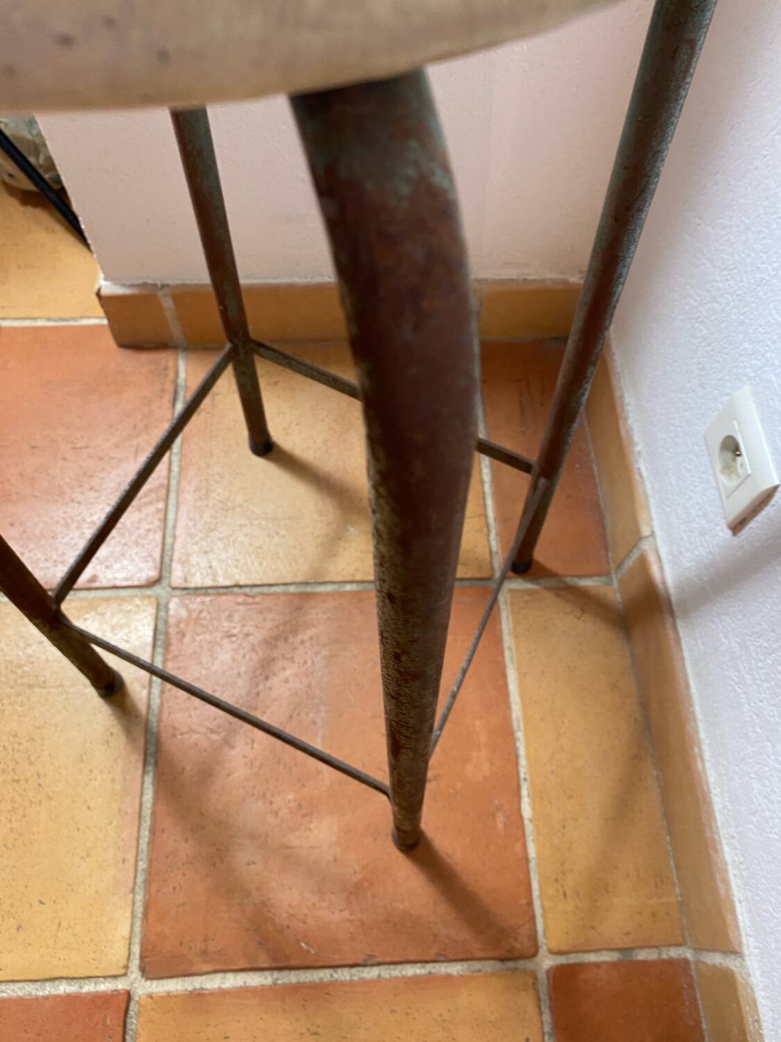 Vintage industrial metal stool