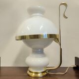 Lampe de table Vecchia Marina en verre opalin et laiton, 1950