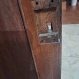 Desk, English writing desk with glass-fronted bookcase