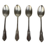 4 small silver metal spoons