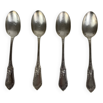 4 petites cuillers en métal argenté
