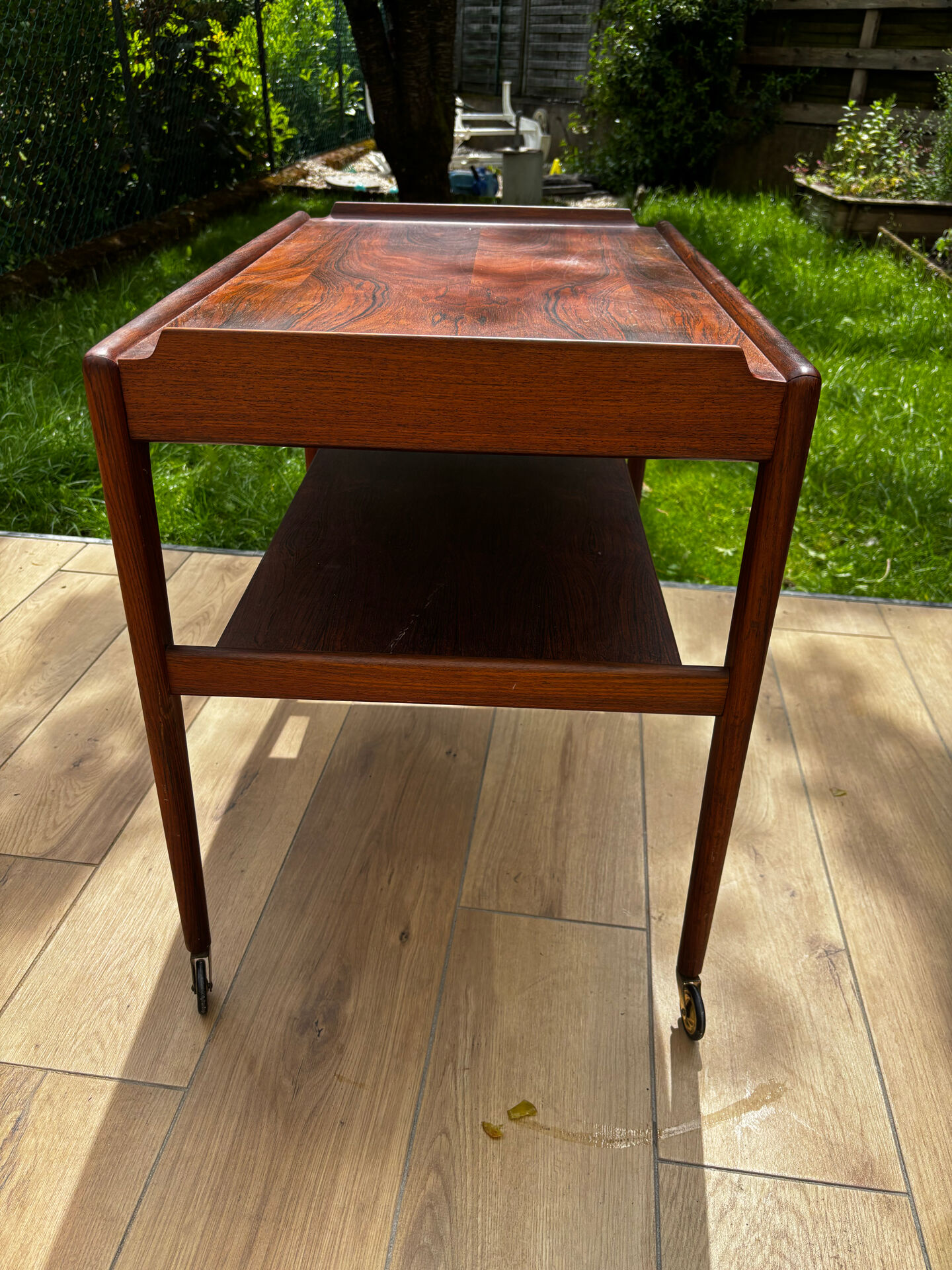 Scandinavian rolling dessert trolley in rosewood – Denmark, 1960s