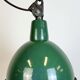 Industrial green enamel factory lamp with cast iron top, 1960s
