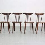 Poul Volther Set Of 6 Dinning Room Chairs "3705" For Fremel Røjle, Denmark, 1960