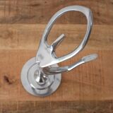 Vintage Metal Ballet Dancer Statue, Abstract Art Design, Aluminum Figurine