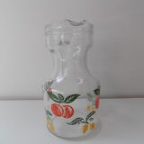 Carafe pichet en verre orange et citron vintage