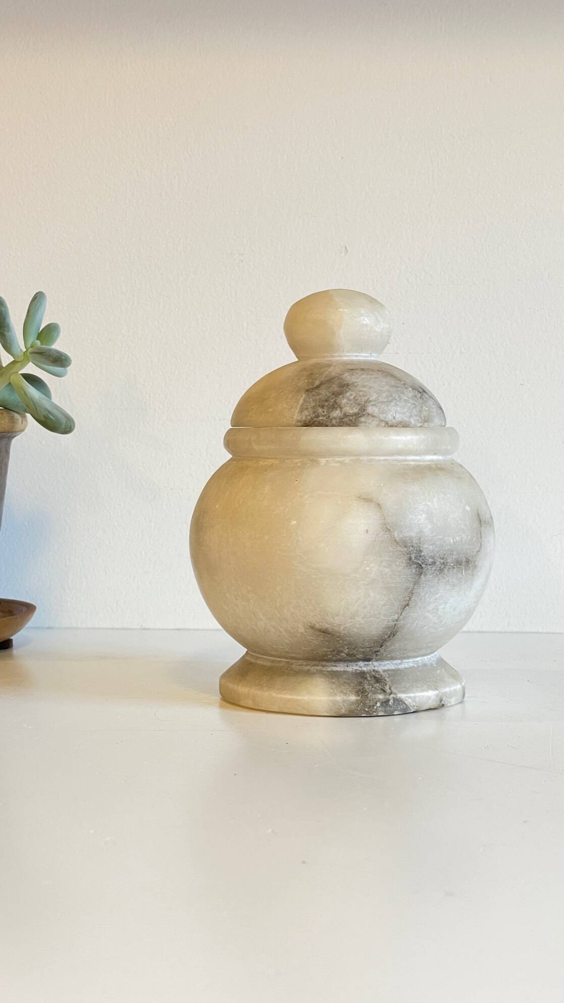 Vintage alabaster stone box