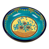 Coupe sur pied en émail cloisonné de Longwy – décor floral art déco