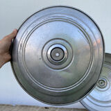 Pair of industrial pendant lamp JT in gray metal / vintage luminaire