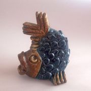 Poterie de studio Figurine en céramique Poisson Sculpture Suédoise