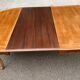 Round extendable dining table Louis XV in solid wood from the 1960s.