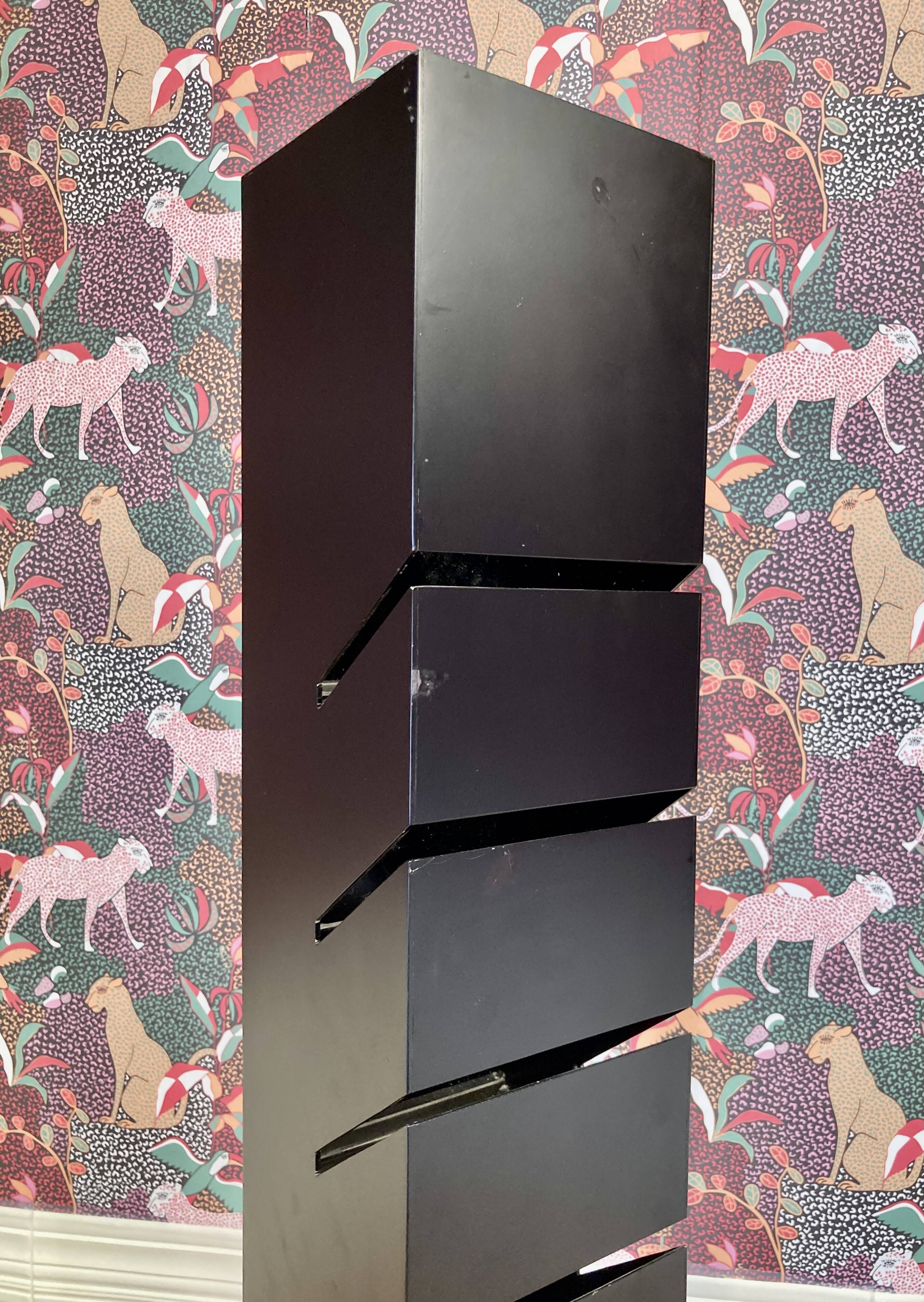 Black steel designer floor lamp 195 CM.