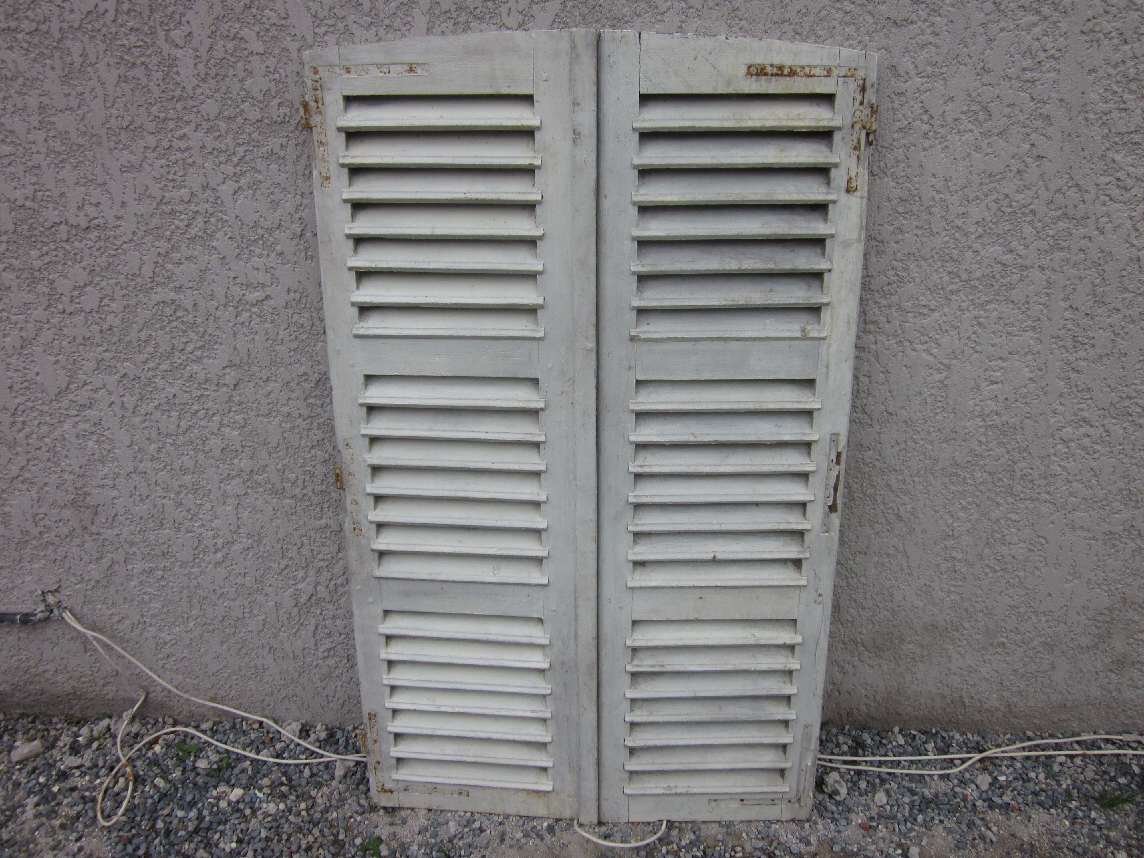 Pair of old shutter louvers