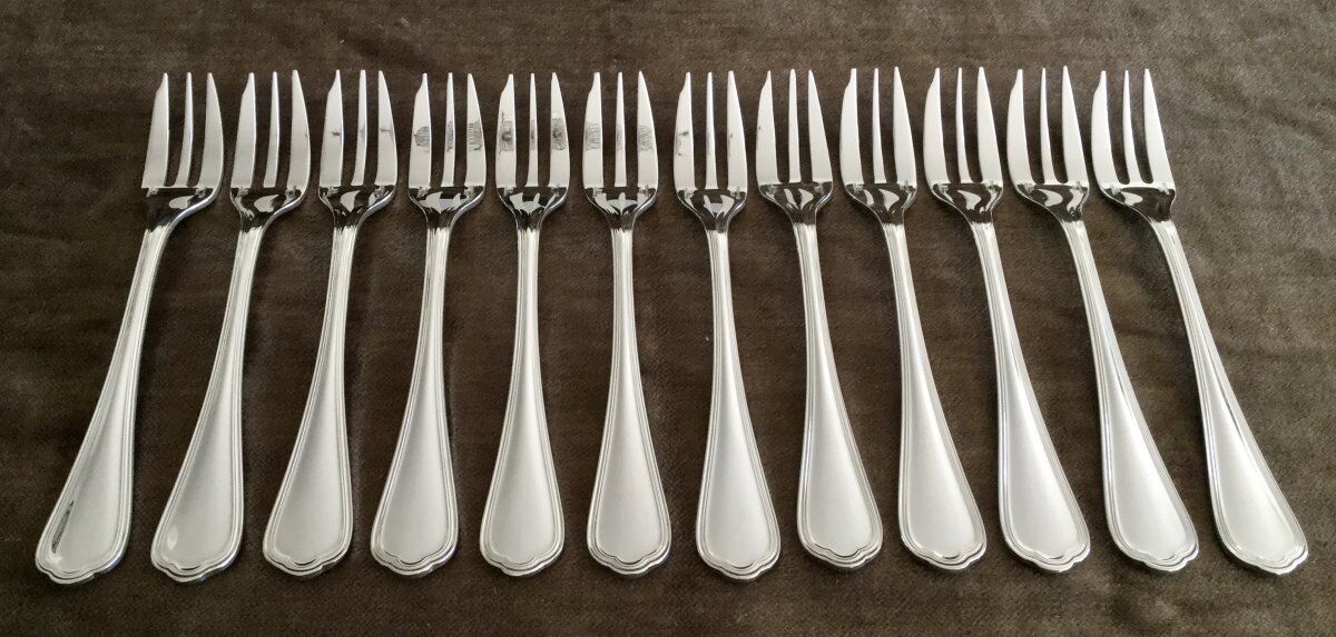 12 christofle spatours cake forks
