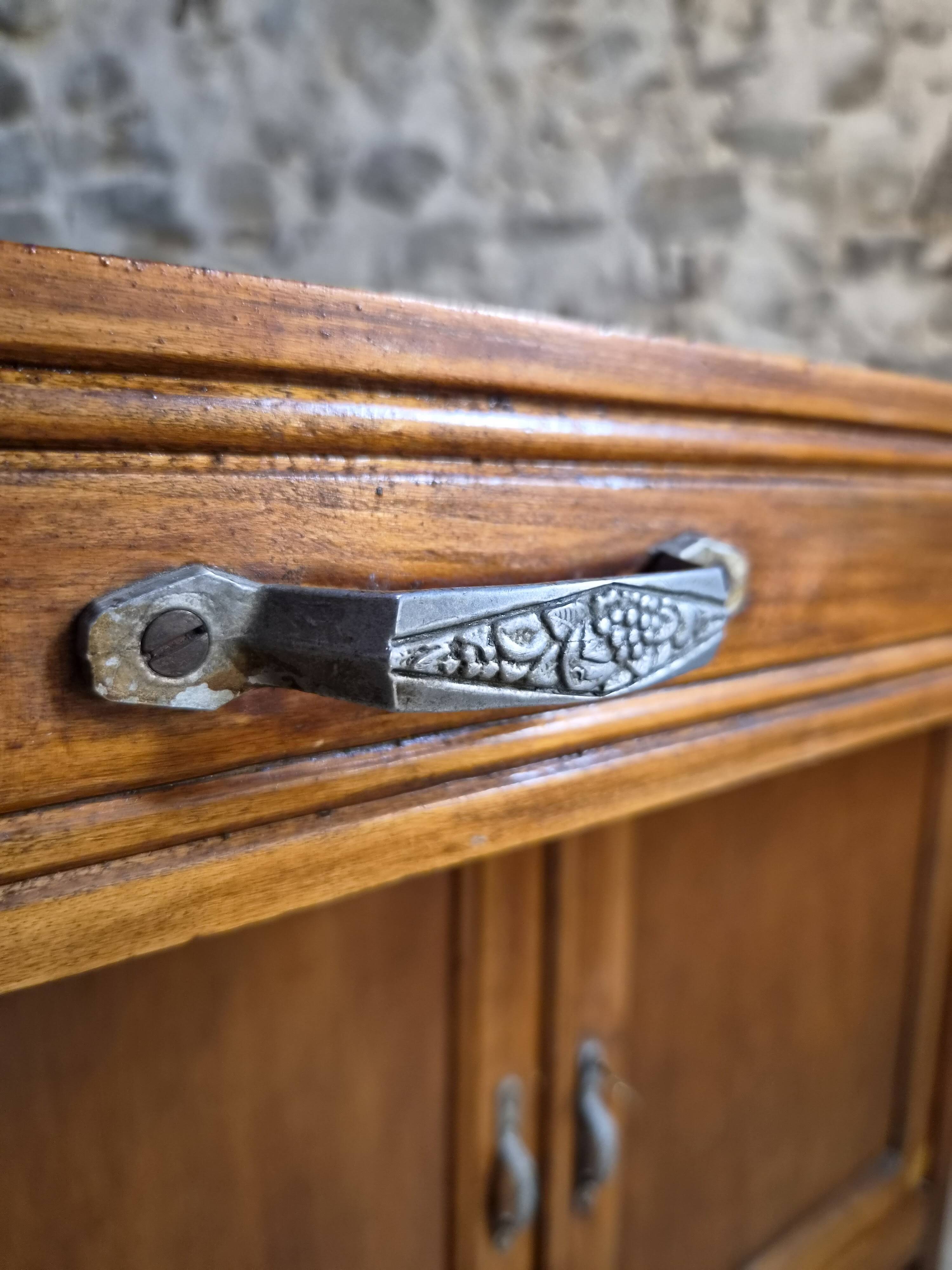 French country buffet, rustic kitchen furniture, wooden buffet, circa 1930–1950.