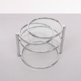 Milo Baughman Style Chrome Swivel Coffee Table 1970s