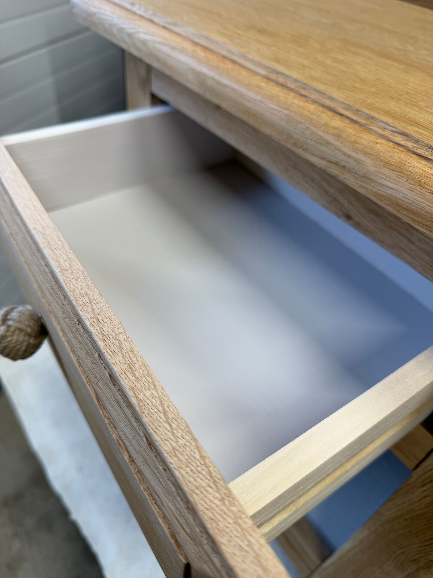Solid oak bedside table