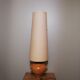 Vintage glazed stoneware lamp with hand-painted lampshade