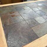 1960s oak and slate table
