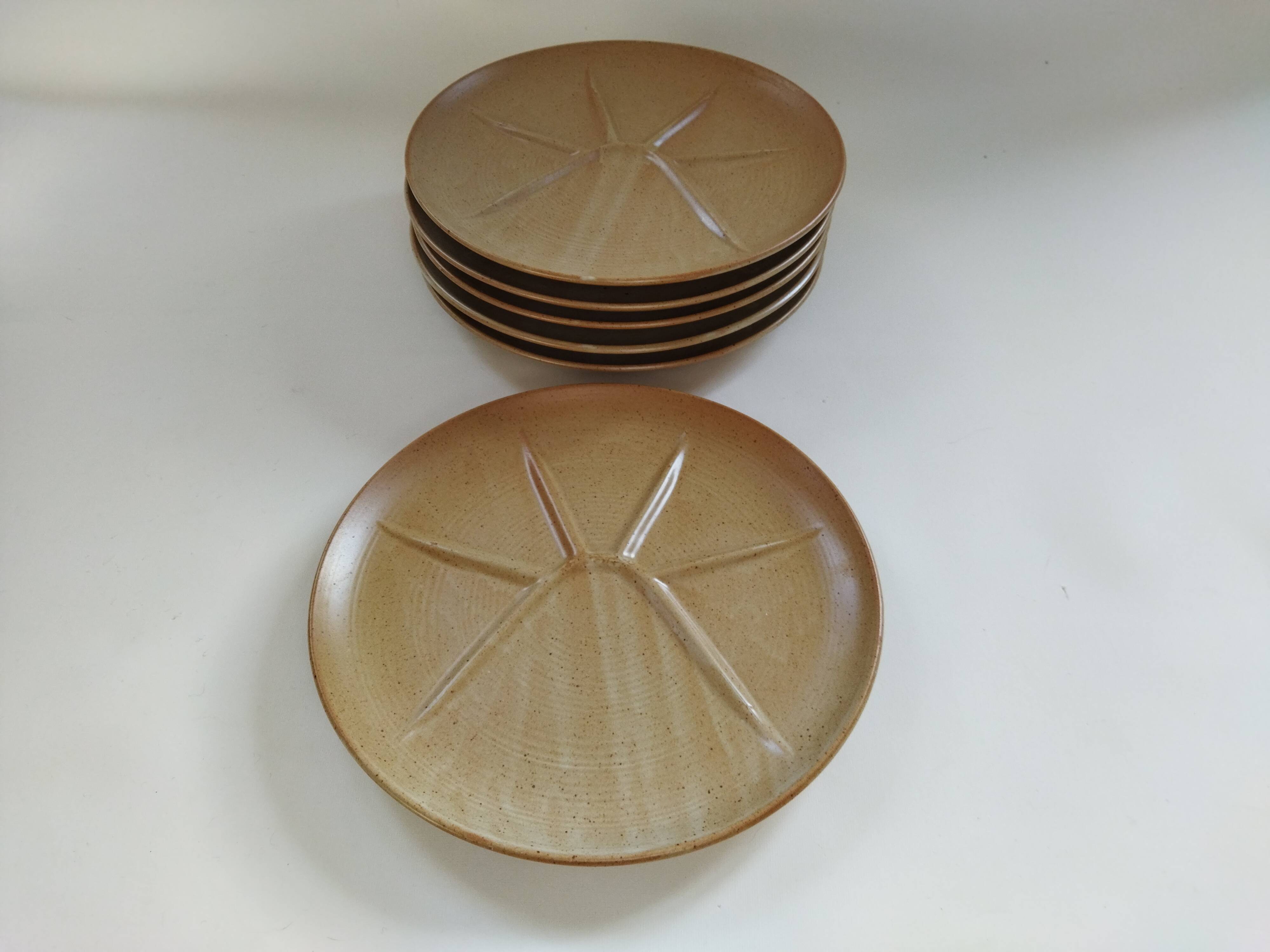 Six Village CNP stoneware plates