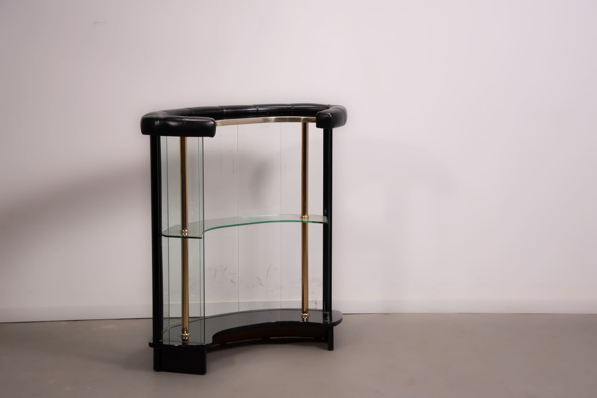 Martin Spain glass dry bar with Cidue bar stools