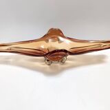 Rusty Orange Sommerso Murano Glass Bowl / Centerpiece, Italy