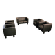 4 x Black Leather Poltrona Frau Moji Armchairs / sofa by Shigeru Uchida