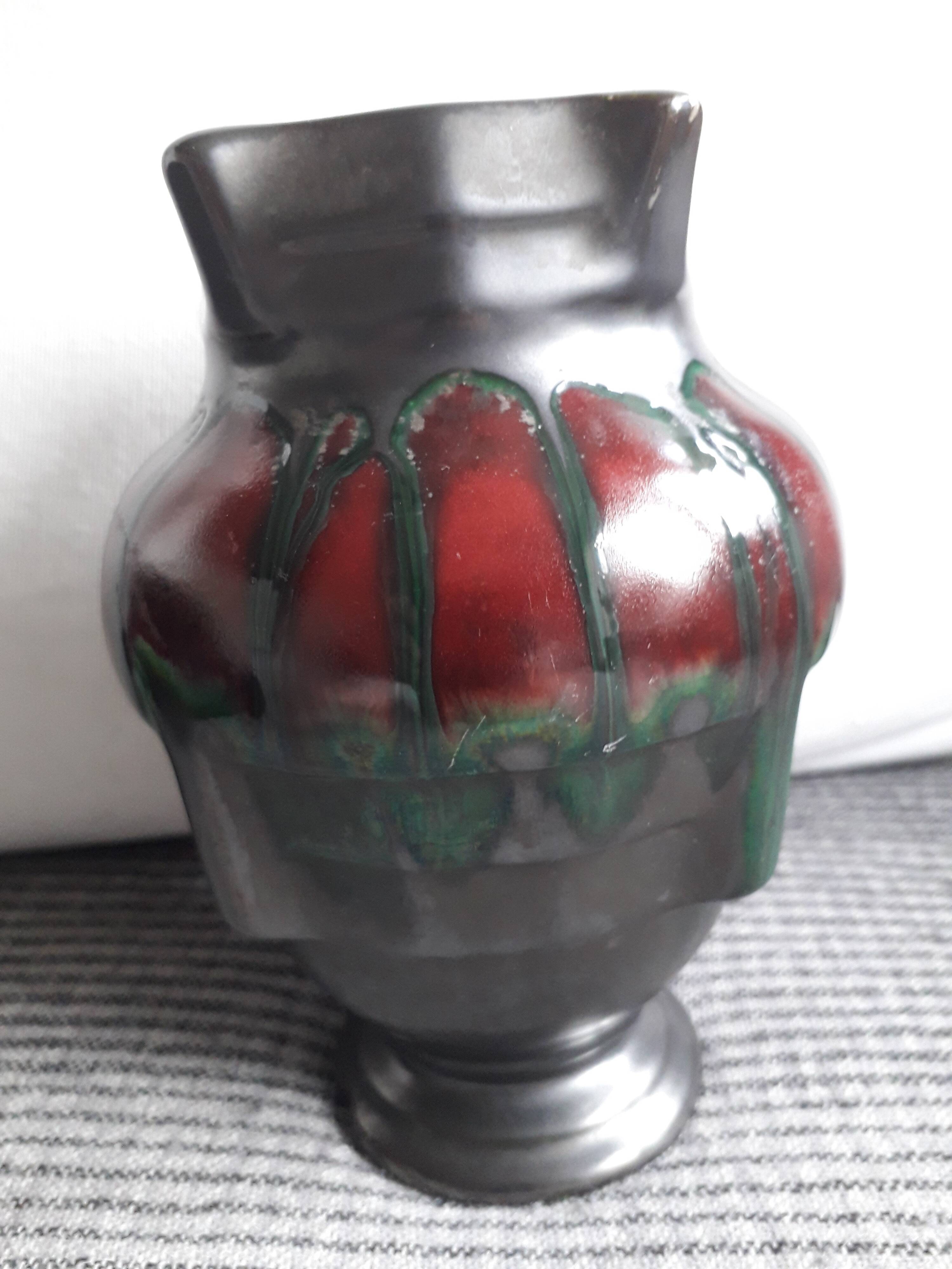 Very original vintage Belgian ceramic vase