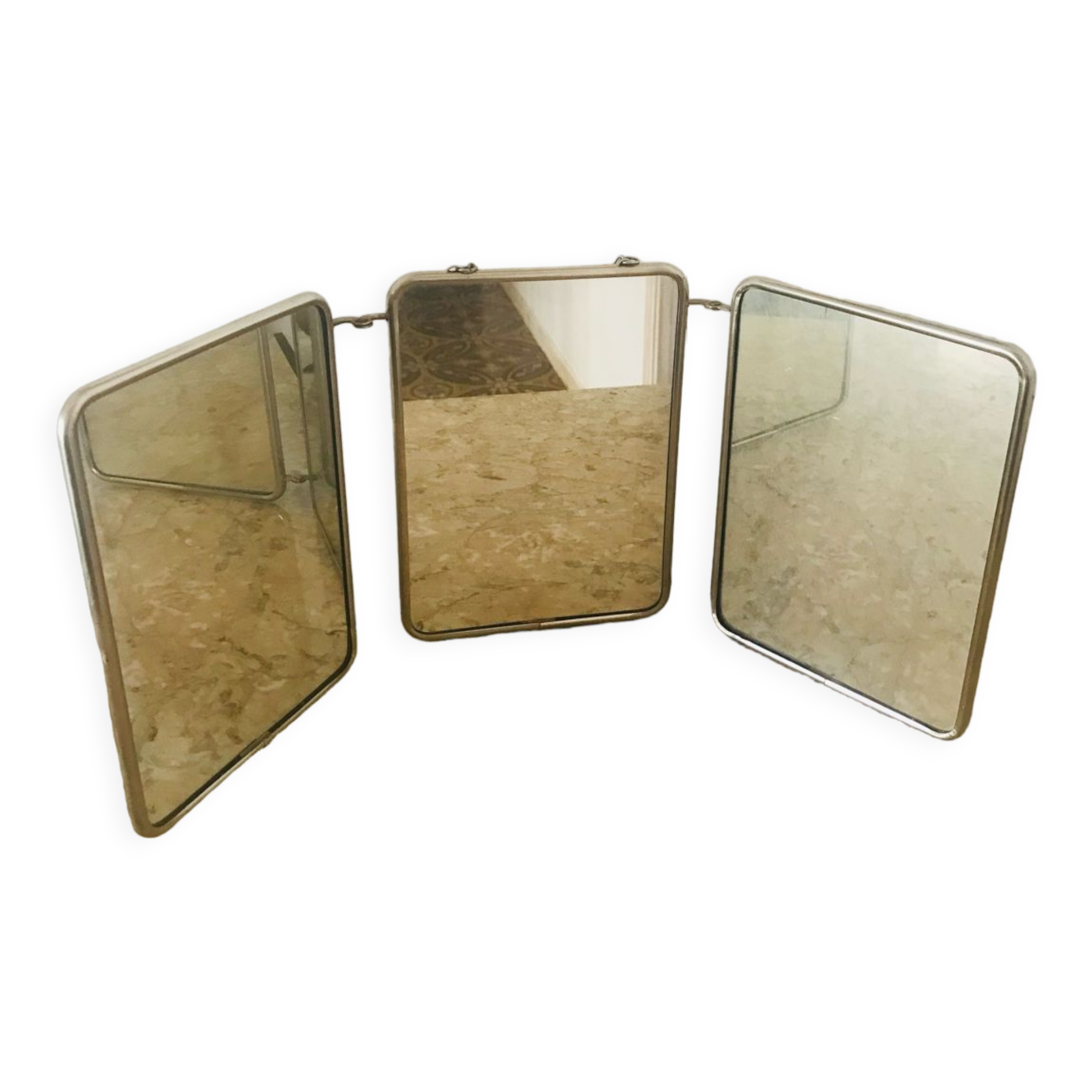 Triptych barber mirror