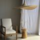 Very large rattan pendant light in the shape of a hat D125 H50