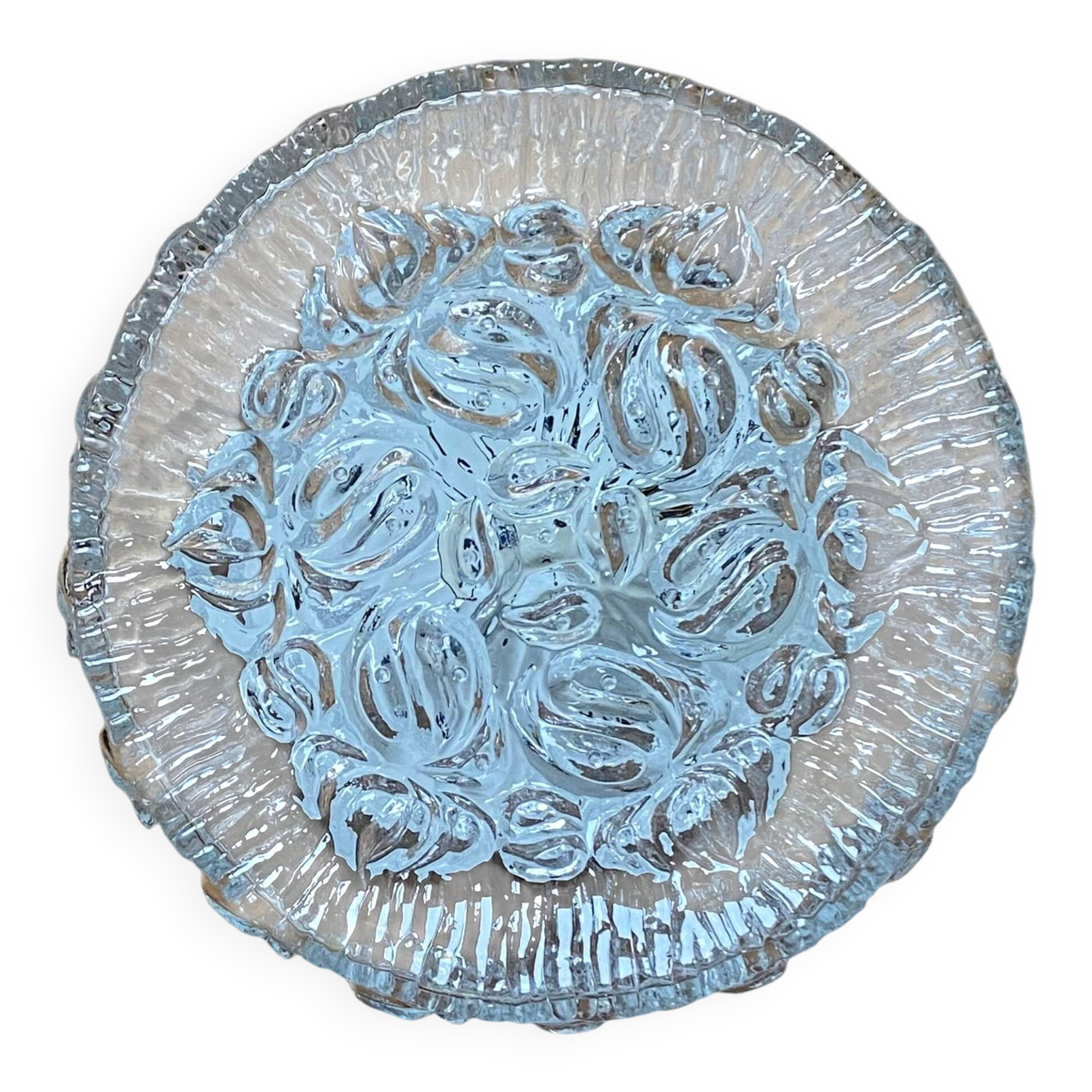 Round wall light ceiling fixture transparent glass vintage