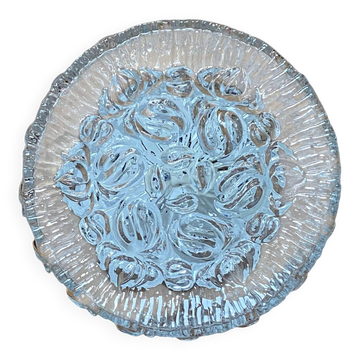 Applique murale ronde plafonnier verre transparent vintage